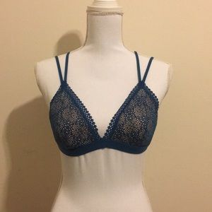 NWT Royal blue crisscross bralette size Large